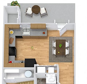 Biltmore 3D Biltmore 3D. 2 bedroom townhome. Kitchen ,living, and dinning rooms. 1 full bathroom + powder room. Patio/balcony.